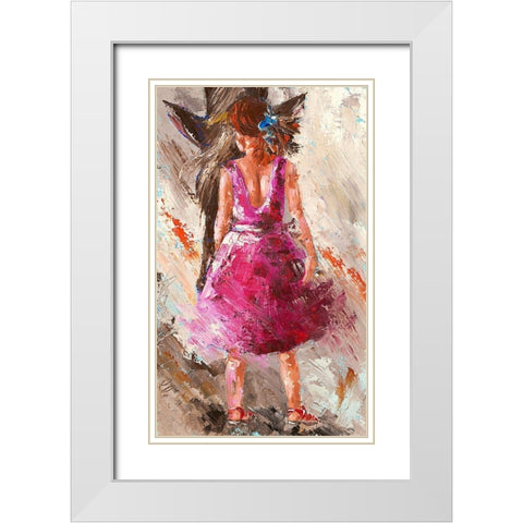 Ma belle etoile I White Modern Wood Framed Art Print with Double Matting by Catherine M.