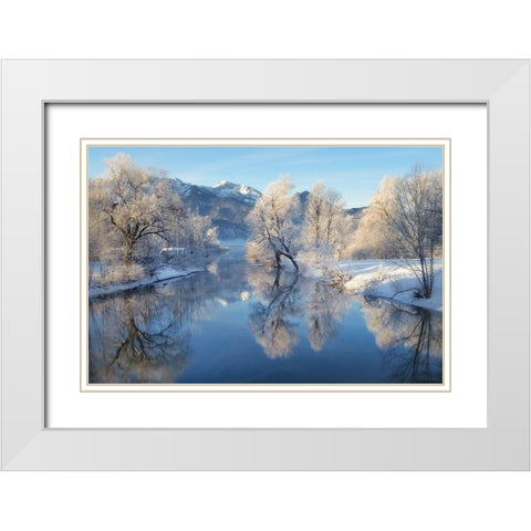 Winterland White Modern Wood Framed Art Print with Double Matting by Steger, Uwe
