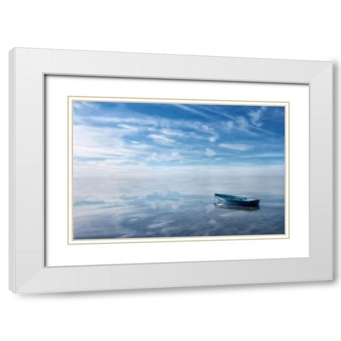 Auszeit White Modern Wood Framed Art Print with Double Matting by Steger, Uwe