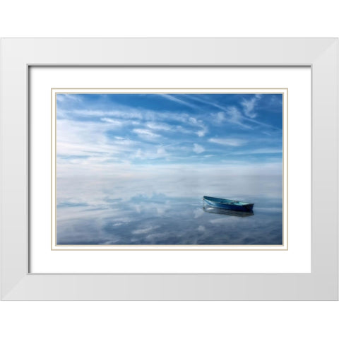 Auszeit White Modern Wood Framed Art Print with Double Matting by Steger, Uwe