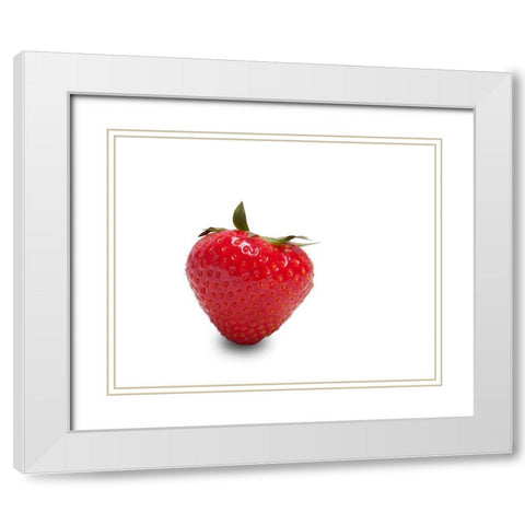 Erdbeere White Modern Wood Framed Art Print with Double Matting by Brosius, Volker