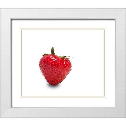 Erdbeere White Modern Wood Framed Art Print with Double Matting by Brosius, Volker