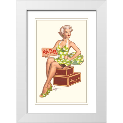 Embarquement immediat White Modern Wood Framed Art Print with Double Matting by Hitte, Patrick