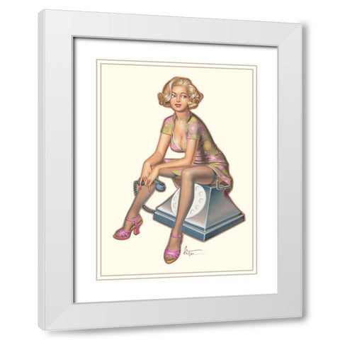 Telefon White Modern Wood Framed Art Print with Double Matting by Hitte, Patrick