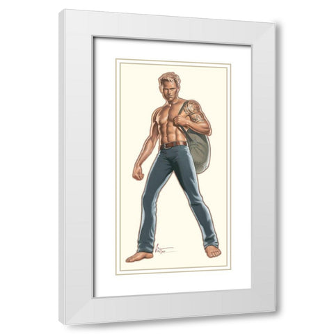 Sailorman White Modern Wood Framed Art Print with Double Matting by Hitte, Patrick