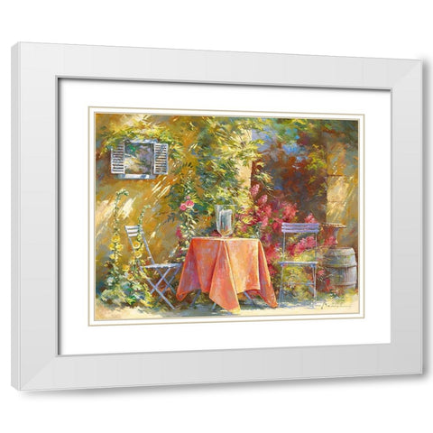 Belle provencale White Modern Wood Framed Art Print with Double Matting by Messely, Johan