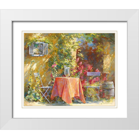 Belle provencale White Modern Wood Framed Art Print with Double Matting by Messely, Johan