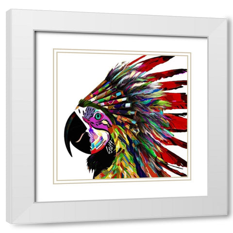 Loco White Modern Wood Framed Art Print with Double Matting by GRIFF