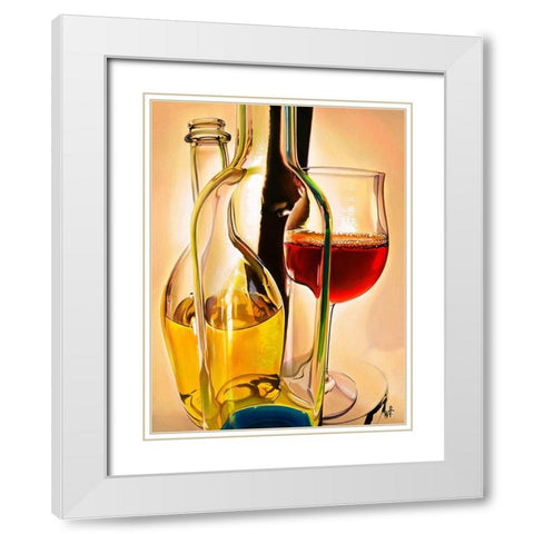 Effet doptique White Modern Wood Framed Art Print with Double Matting by Heneuy, William