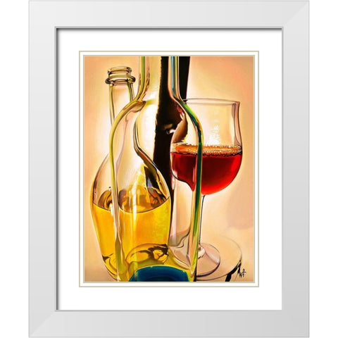 Effet doptique White Modern Wood Framed Art Print with Double Matting by Heneuy, William