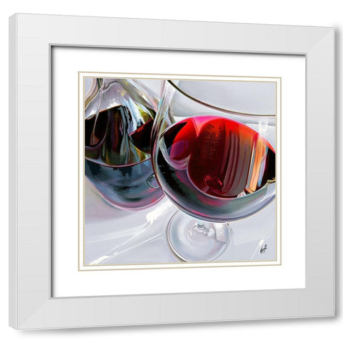 Verre sur Glass! White Modern Wood Framed Art Print with Double Matting by Heneuy, William