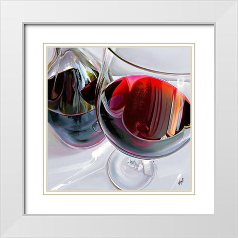 Verre sur Glass! White Modern Wood Framed Art Print with Double Matting by Heneuy, William
