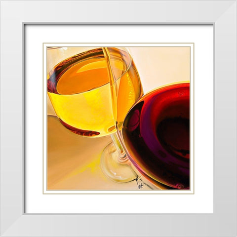Duo Jaune Rubis White Modern Wood Framed Art Print with Double Matting by Heneuy, William