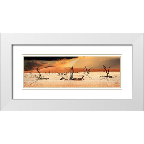 Trees in the Sandsea White Modern Wood Framed Art Print with Double Matting by Hillert, Peter