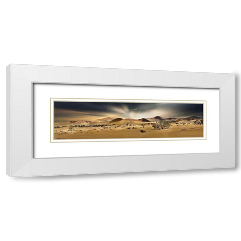 Namib Sandsea II White Modern Wood Framed Art Print with Double Matting by Hillert, Peter