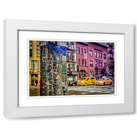 New York Streets White Modern Wood Framed Art Print with Double Matting by Ronin