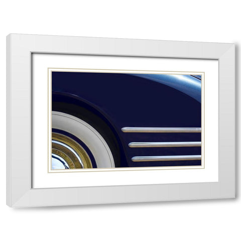 Blue Road II White Modern Wood Framed Art Print with Double Matting by Hillert, Peter