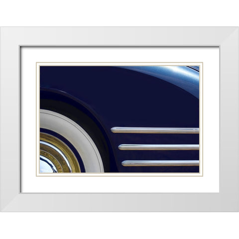 Blue Road II White Modern Wood Framed Art Print with Double Matting by Hillert, Peter