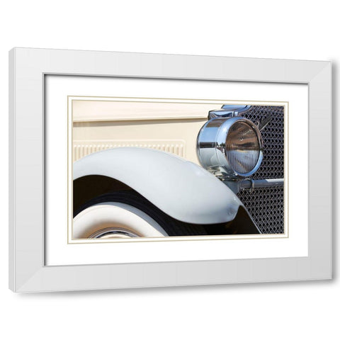 Cream Road I White Modern Wood Framed Art Print with Double Matting by Hillert, Peter