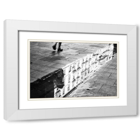 En las calles de Barcelona White Modern Wood Framed Art Print with Double Matting by Stein, Oliver