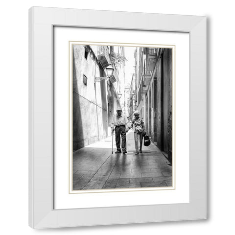 Para siempre White Modern Wood Framed Art Print with Double Matting by Stein, Oliver