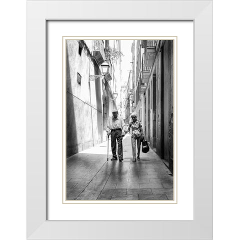 Para siempre White Modern Wood Framed Art Print with Double Matting by Stein, Oliver