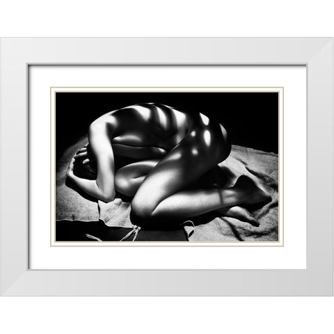 Fear White Modern Wood Framed Art Print with Double Matting by Milillo, Marco