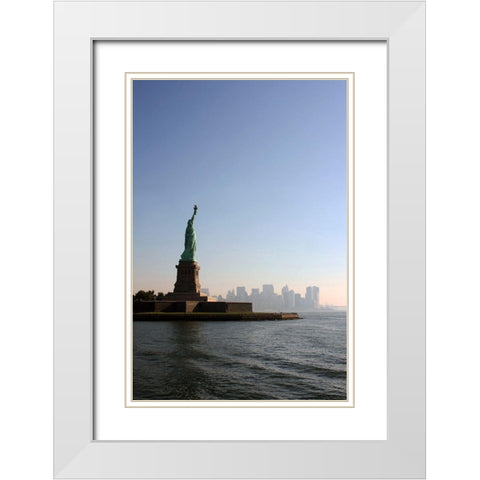 Liberty leading the City White Modern Wood Framed Art Print with Double Matting by Terrible, Aurelien