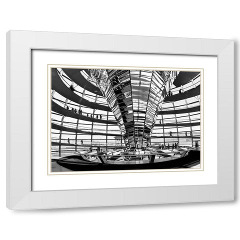 Bundestag White Modern Wood Framed Art Print with Double Matting by Ronin
