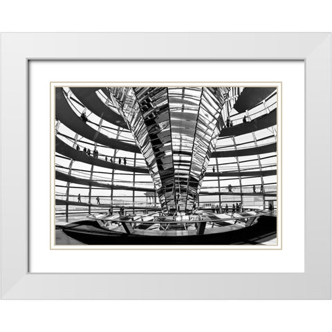 Bundestag White Modern Wood Framed Art Print with Double Matting by Ronin