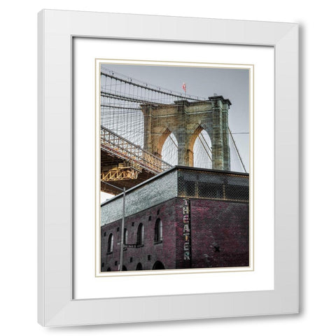 Brooklyn Theater White Modern Wood Framed Art Print with Double Matting by Ronin