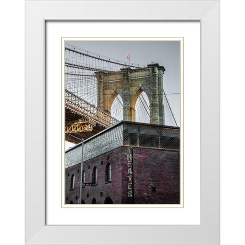 Brooklyn Theater White Modern Wood Framed Art Print with Double Matting by Ronin
