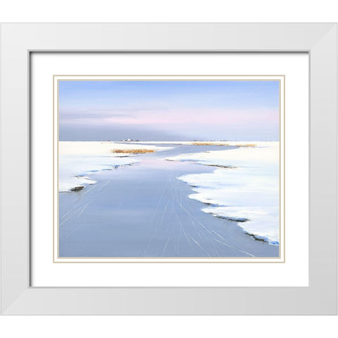 Skating Day White Modern Wood Framed Art Print with Double Matting by Groenhart, Jan