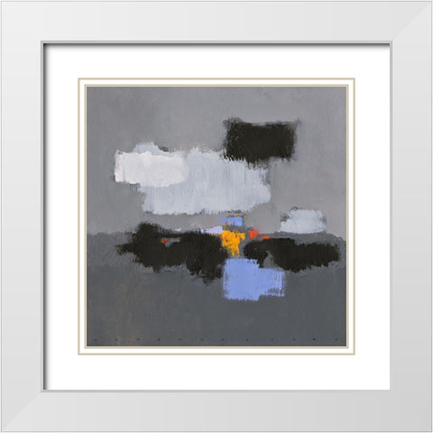 Ohne Titel I White Modern Wood Framed Art Print with Double Matting by Groenhart, Jan