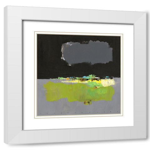 Ohne Titel II White Modern Wood Framed Art Print with Double Matting by Groenhart, Jan