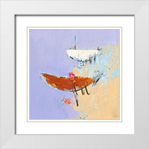 Ohne Titel IX White Modern Wood Framed Art Print with Double Matting by Groenhart, Jan
