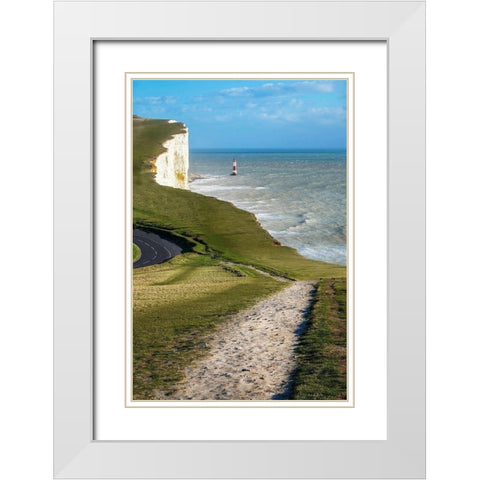 Beachy Head White Modern Wood Framed Art Print with Double Matting by Copeland, Gill