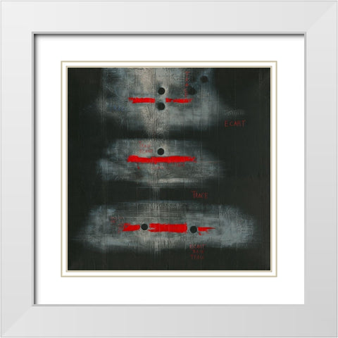 Trace - Diptyque I White Modern Wood Framed Art Print with Double Matting by Becam, Carole