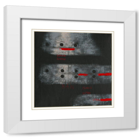 Humano - Diptyque I White Modern Wood Framed Art Print with Double Matting by Becam, Carole
