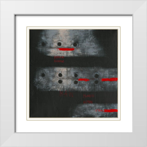 Humano - Diptyque I White Modern Wood Framed Art Print with Double Matting by Becam, Carole