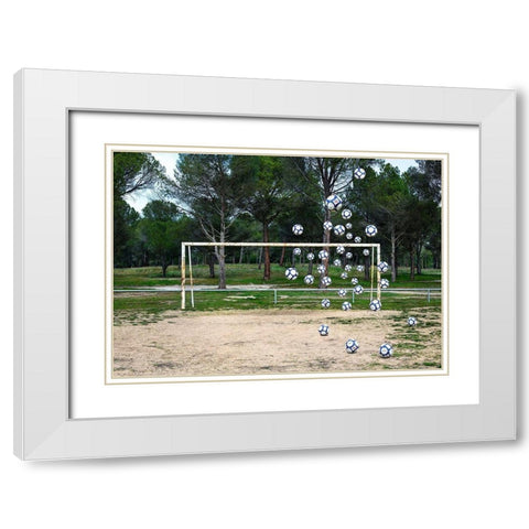Pause Número IV White Modern Wood Framed Art Print with Double Matting by Vallinas Prieto, Miguel