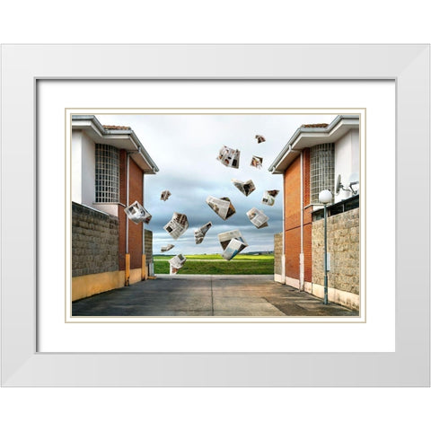 Pause Número VI White Modern Wood Framed Art Print with Double Matting by Vallinas Prieto, Miguel