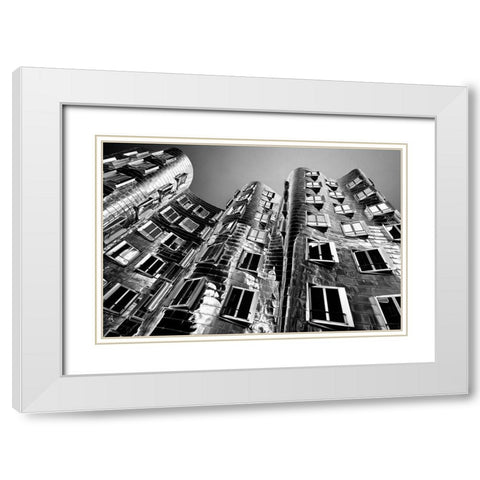 Gehry Bauten Dusseldorf White Modern Wood Framed Art Print with Double Matting by Fischer, Rolf