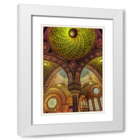 Colourful Synagoge II White Modern Wood Framed Art Print with Double Matting by Ronin