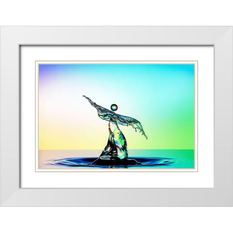 Angel White Modern Wood Framed Art Print with Double Matting by Sanchez, Manuel