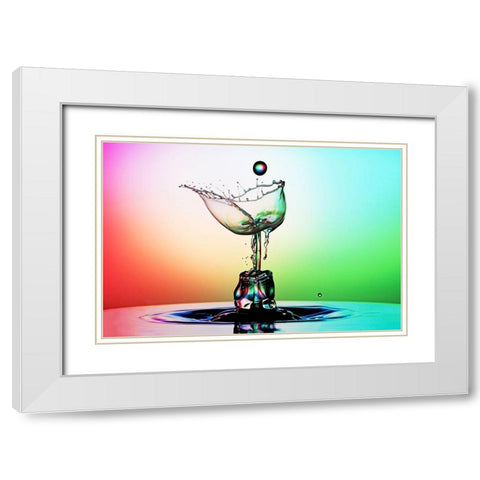 Glass White Modern Wood Framed Art Print with Double Matting by Sanchez, Manuel