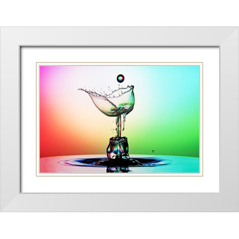 Glass White Modern Wood Framed Art Print with Double Matting by Sanchez, Manuel