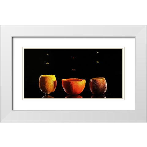 Trilogie Fruits I White Modern Wood Framed Art Print with Double Matting by Sanchez, Manuel