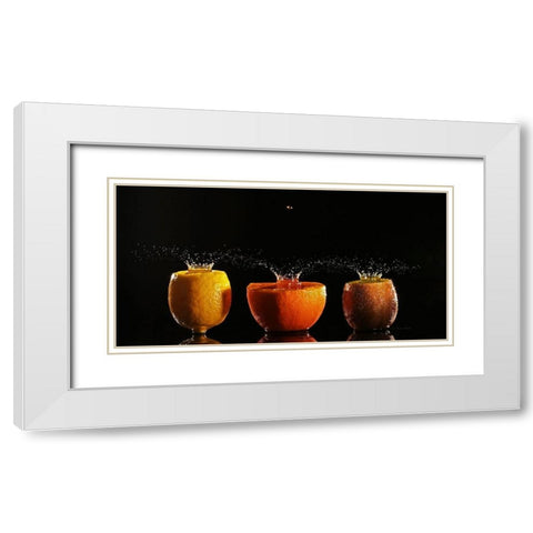 Trilogie Fruits II White Modern Wood Framed Art Print with Double Matting by Sanchez, Manuel