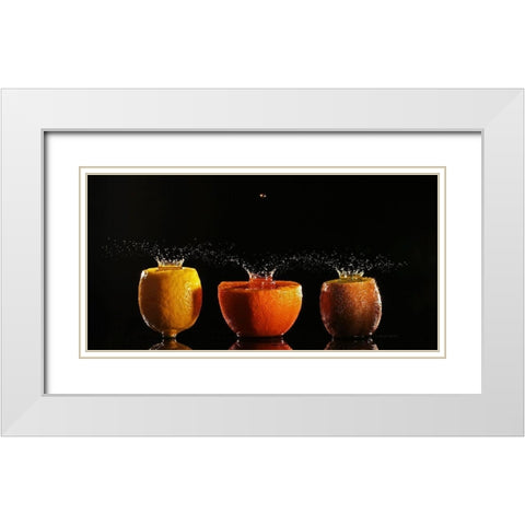 Trilogie Fruits II White Modern Wood Framed Art Print with Double Matting by Sanchez, Manuel